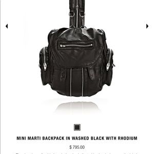Sold.sold.sold. alexendar wang marti mini backpack